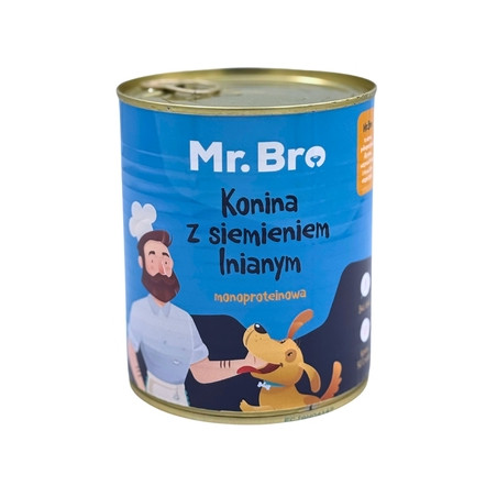 Mr.Bro Konina z siemieniem lnianym 800 g – naturalna mokra karma dla psa