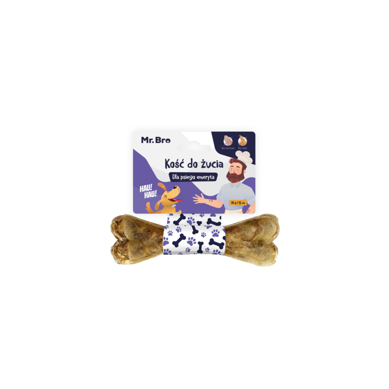 Mr.Bro Senior Bone 12 cm with Beef Tripe – Natural Treat for Older Dogs