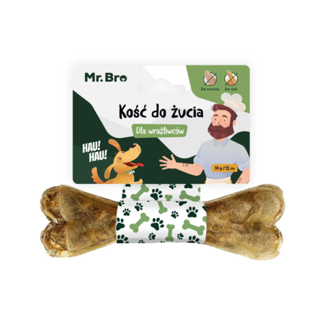 Mr.Bro Kość dla wrażliwców z krylem i łososiem 12 cm – naturalny przysmak dla psa
