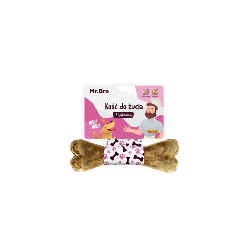 Mr.Bro Bone with Pheasant and Blueberries 12 cm – Natural Dog Treat