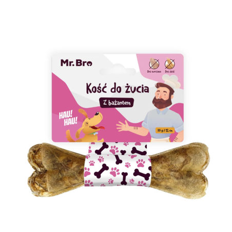 Mr.Bro Kość z bażantem i jagodami 12 cm – naturalny przysmak dla psa