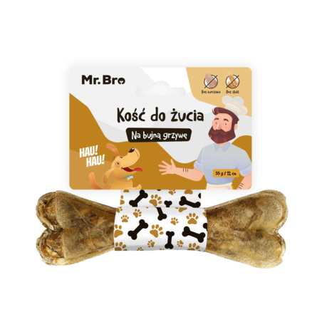 Mr.Bro Kość na bujną grzywę 12 cm – przysmak z biotyną i insektami