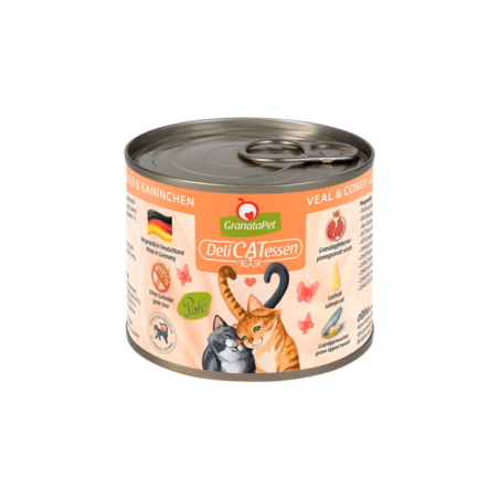Wet cat food GranataPet DeliCatessen Veal  Coney 200 g – premium natural diet