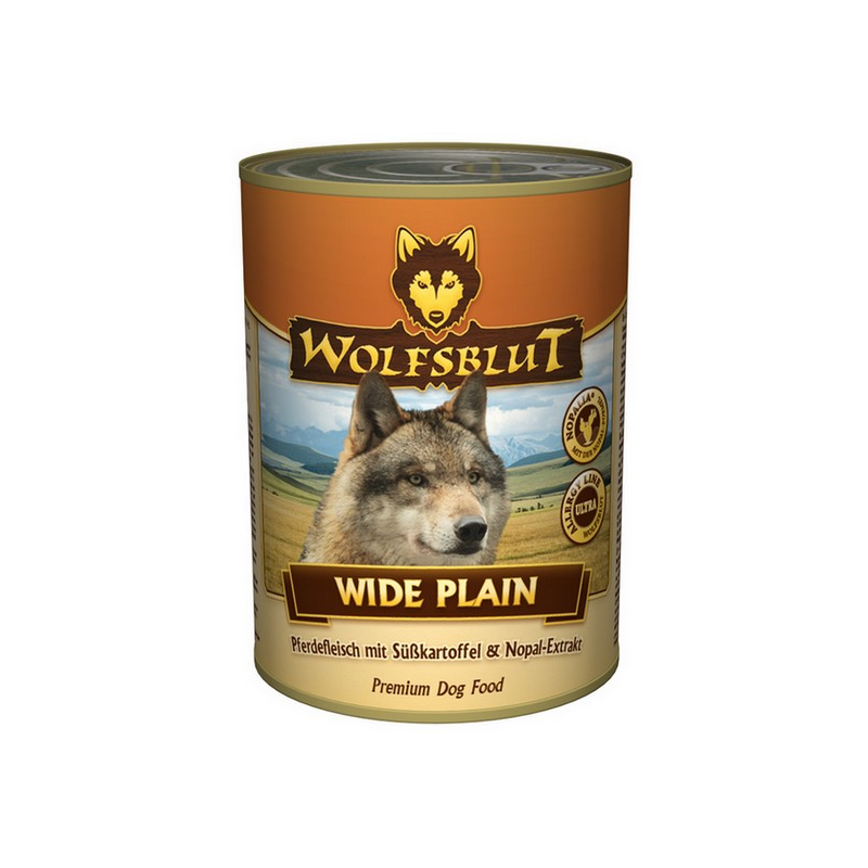 Karma mokra dla psa Wolfsblut Wide Plain Konina i Bataty 395 g – naturalna dieta premium