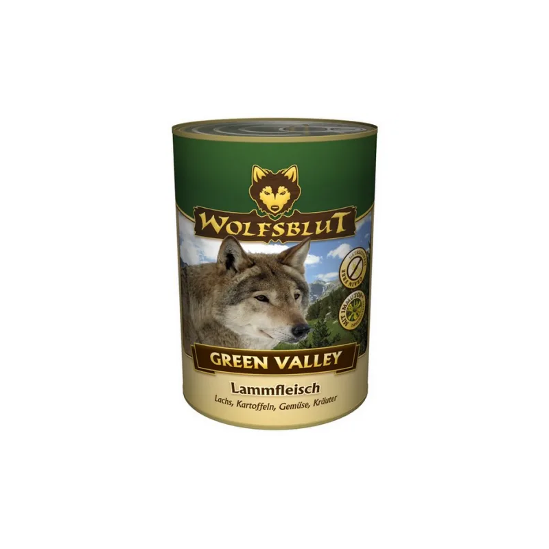 Wet dog food Wolfsblut Green Valley Lamb, Salmon  Potatoes 395 g – natural premium diet