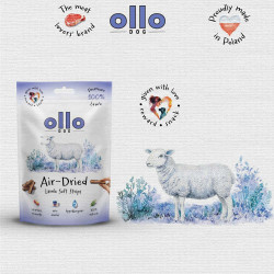 Dog treats Ollo Air Dried 100% Lamb Strips 80 g – natural lamb snacks