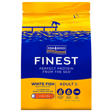 Dry dog food Fish4Dogs Finest Ocean White Fish Adult S 1.5 kg – for small breed dogs