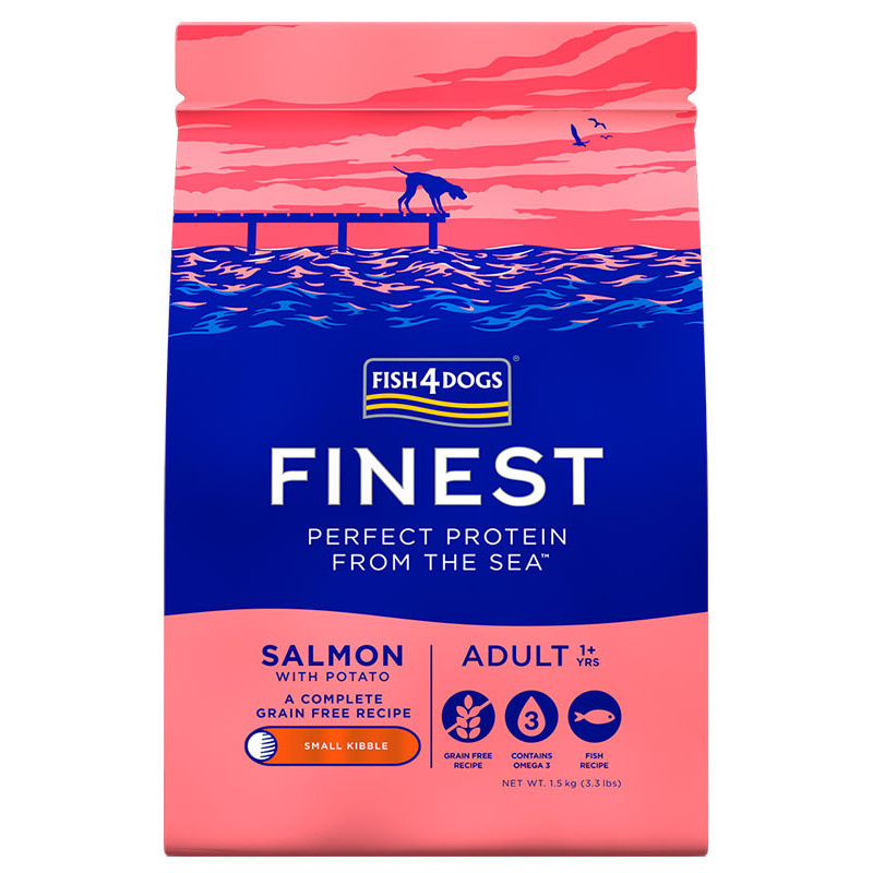 Dry dog food Fish4Dogs Salmon Adult S 1.5 kg – for small breed dogs