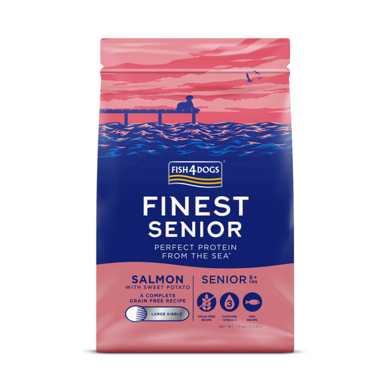 Dry dog food Fish4Dogs Finest Salmon Senior 1.5 kg – for senior dogs