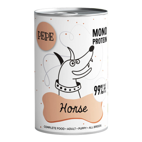 Karma mokra dla psa PEPE Horse (konina) 400 g – naturalna dieta premium