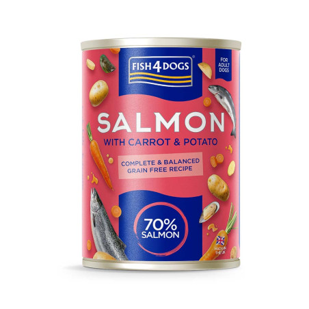 Fish4Dogs Wet Dog Food Salmon with Carrot  Potato 395 g – grain-free, natural | Pupilowa Kraina