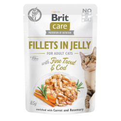 Brit Care Fillets in Jelly Fine Trout and Cod 85 g – wet cat food | Pupilowa Kraina