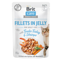 Brit Care Fillets in Jelly Tender Turkey and Shrimps 85 g – wet cat food | Pupilowa Kraina