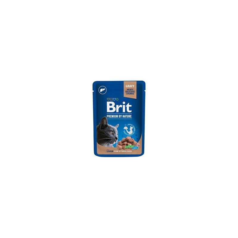 Brit Premium Cat Sterilised Liver 100 g – wet food for cats | Pupilowa Kraina