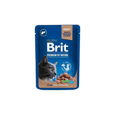 Brit Premium Cat Sterilised Liver 100 g – wet food for cats | Pupilowa Kraina