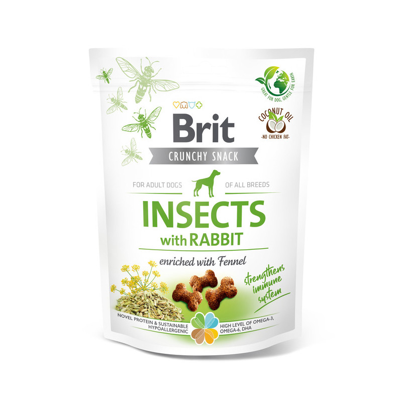 Brit Crunchy Snack Insekty z królikiem 200 g – chrupiący przysmak dla psa | Pupilowa Kraina