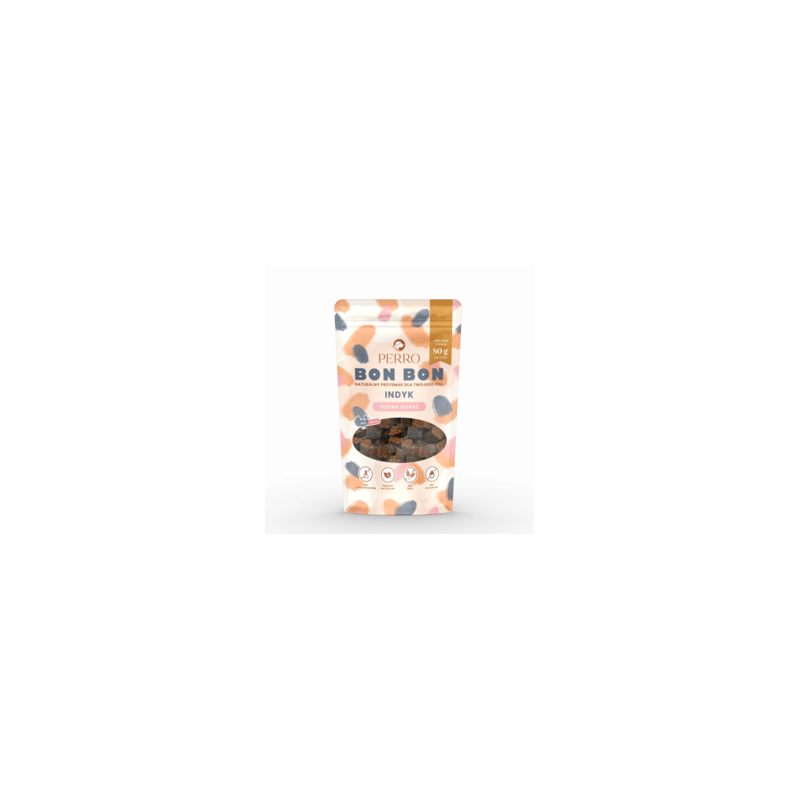 Dog treats Perro BON BON Turkey – shiny coat 80g