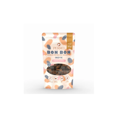 Dog treats Perro BON BON Turkey – shiny coat 80g