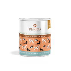 Wet dog food Perro Cod with Carrot 800 g – natural premium diet for adult dogs