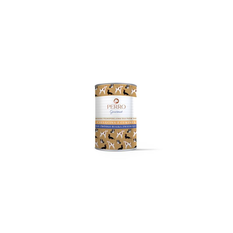 Wet dog food Perro Gourmet Veal with Zucchini 400 g – natural premium diet for adult dogs