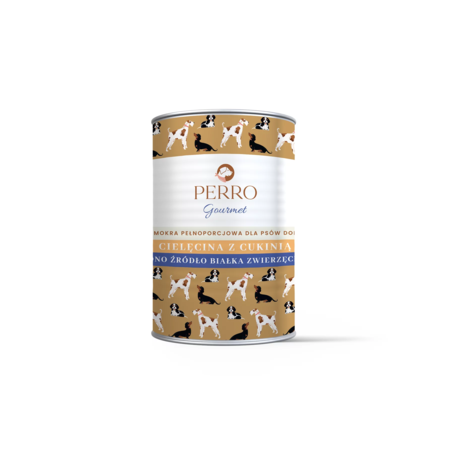 Karma mokra dla psa Perro Gourmet Cielęcina z Cukinią 400 g – naturalna dieta premium dla dorosłych 