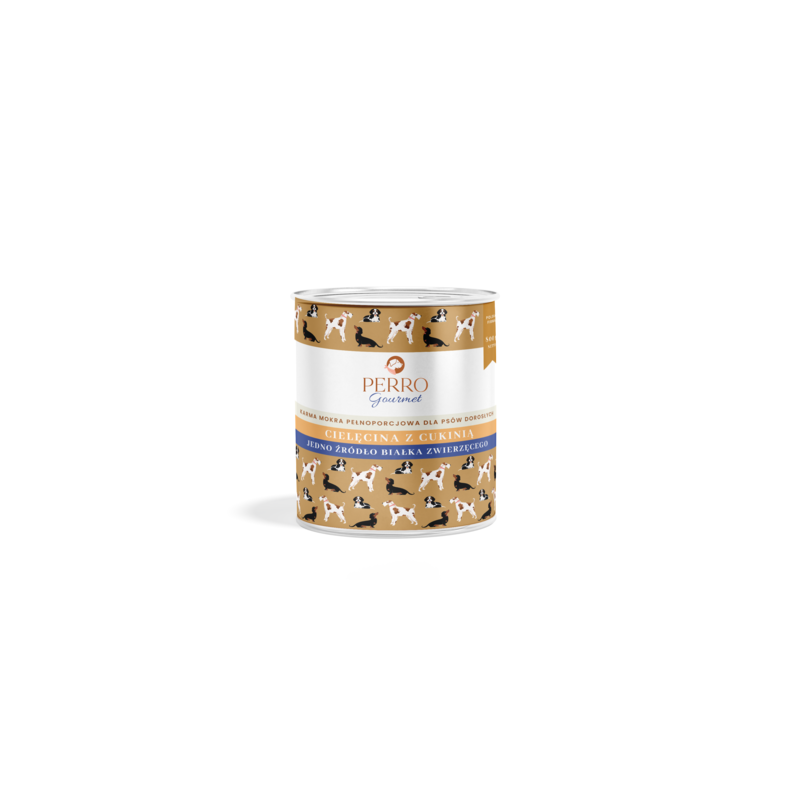 Karma mokra dla psa Perro Gourmet Cielęcina z Cukinią 800 g – naturalna dieta premium dla dorosłych 