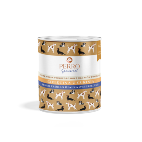 Karma mokra dla psa Perro Gourmet Cielęcina z Cukinią 800 g – naturalna dieta premium dla dorosłych 
