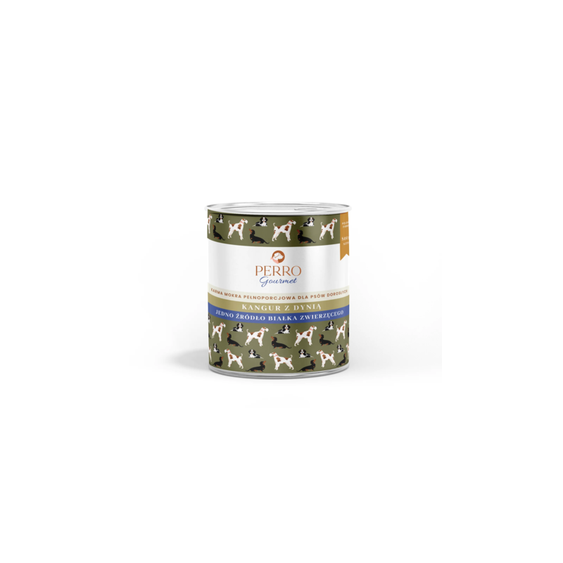 Wet dog food Perro Gourmet Kangaroo with Pumpkin 800 g – natural premium diet for adult dogs