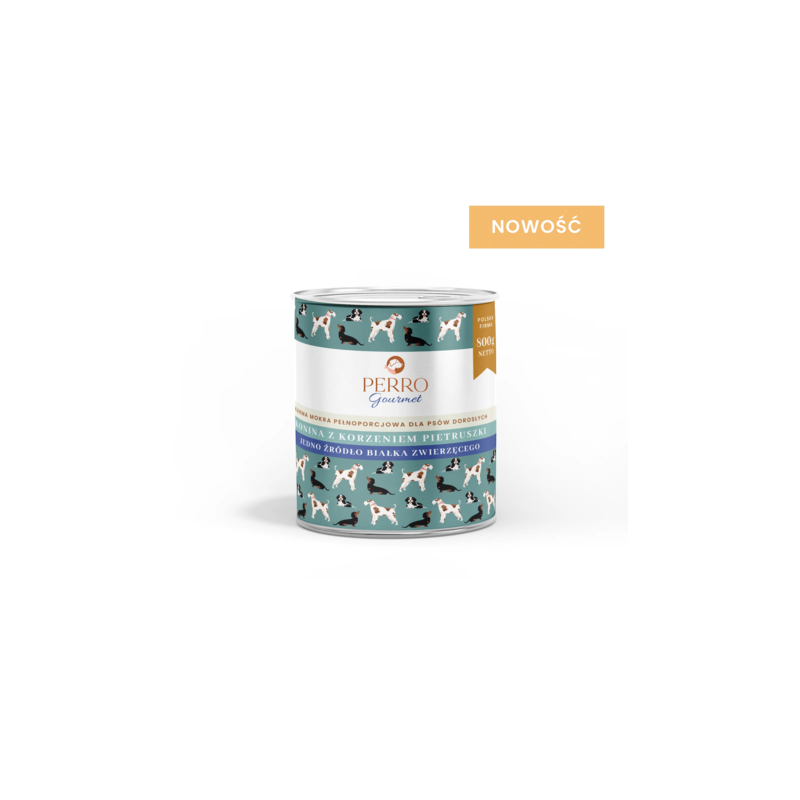 Wet dog food Perro Gourmet Horse with Parsley Root 800 g – natural premium diet