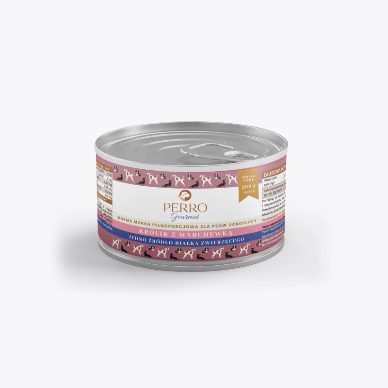 Wet dog food Perro Gourmet Rabbit with Carrot 200 g – natural premium diet