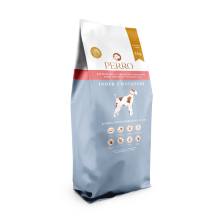 Dry dog food Perro Turkey with Sweet Potatoes 1 kg – for medium  large breed dogs
