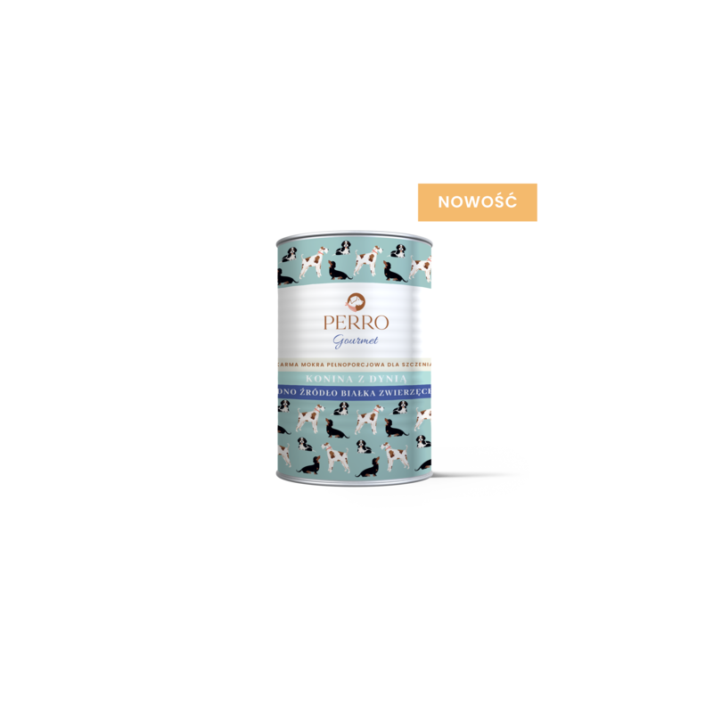 Karma mokra dla szczeniąt Perro JUNIOR Gourmet Konina z Dynią 400 g – naturalna dieta premium