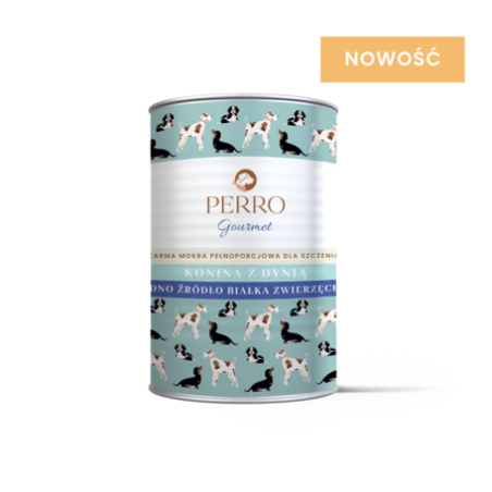 Wet puppy food Perro JUNIOR Gourmet Horse with Pumpkin 400 g – natural premium diet