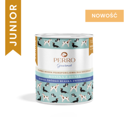 Karma mokra dla szczeniąt Perro JUNIOR Gourmet Konina z Dynią 800 g – naturalna dieta premium