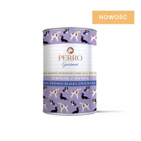 Karma mokra dla szczeniąt Perro JUNIOR Gourmet Królik z Dynią 400 g – monobiałkowa dieta premium