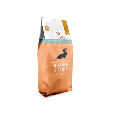 Dry dog food Perro Beef with Sweet Potatoes 1 kg – for small breeds