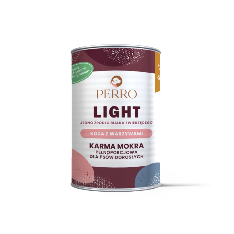 Karma mokra dla psa Perro Light Koza z Warzywami 400 g – monobiałkowa dieta premium