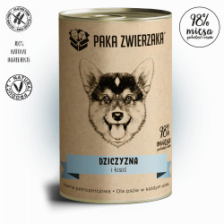 Karma mokra dla psa Paka Zwierzaka Dziczyzna i łosoś 400 g – naturalna dieta premium