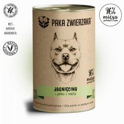 Karma mokra dla psa Paka Zwierzaka Jagnięcina i jabłko z miętą 400 g – naturalna dieta premium