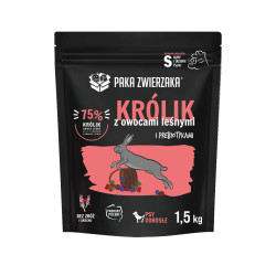 Karma sucha dla psa Paka Zwierzaka Królik z owocami leśnymi "S" 1,5 kg – dla psów małych ras
