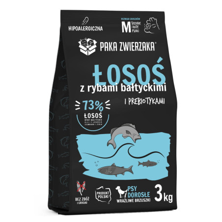 Karma sucha dla psa Paka Zwierzaka Łosoś z rybami bałtyckimi 3 kg – naturalna dieta dla psów
