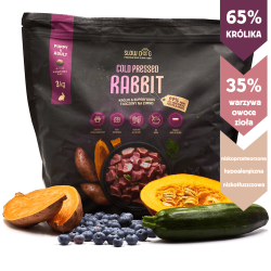 Karma sucha dla psa SlowDog Tłoczona na zimno Królik 3 kg – naturalna, hipoalergiczna | Pupilowa Kra