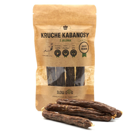 SlowDog Kabanosy z jelenia 100% mięsa 100 g – naturalny przysmak monobiałkowy | Pupilowa Kraina