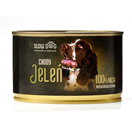 Karma mokra dla psa SlowDog Chudy Jeleń 410 g – monobiałkowa, naturalna | Pupilowa Kraina