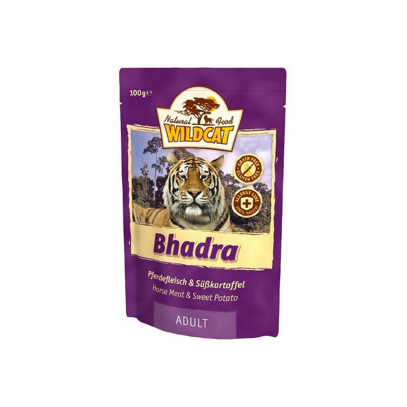 Wet cat food Wildcat Bhadra – horse  sweet potato 100 g – natural premium diet