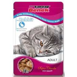 Super Benek wet cat food rabbit in gravy 100g pouch