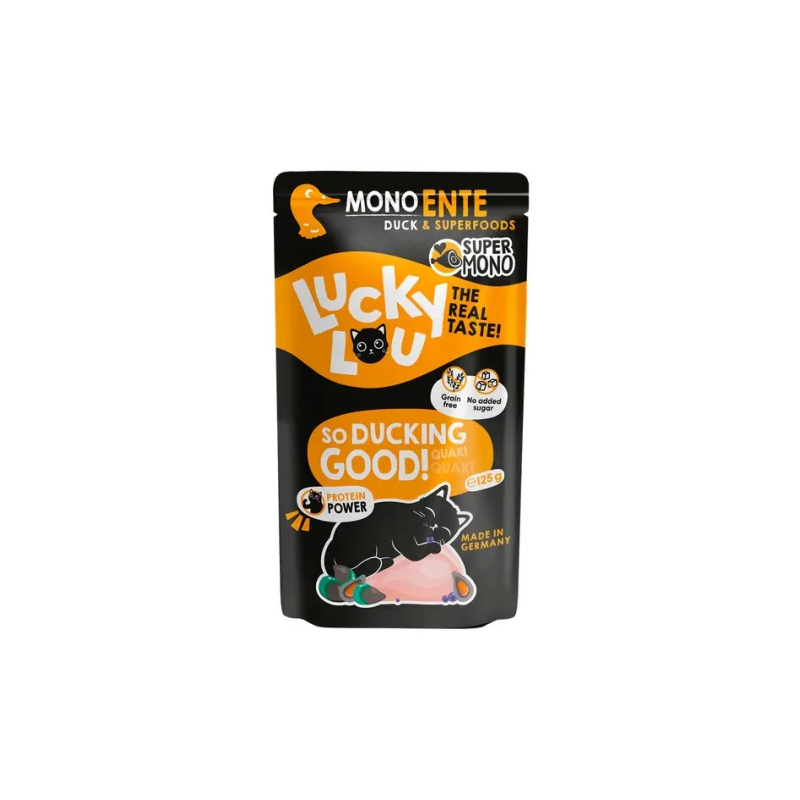 Karma mokra dla kota Lucky Lou SuperMono Kaczka 125 g – monobiałkowa dieta
