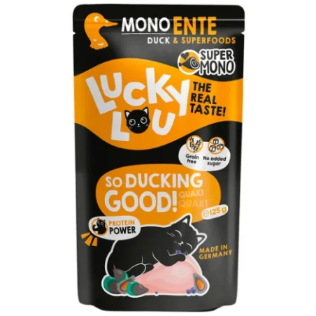 Karma mokra dla kota Lucky Lou SuperMono Kaczka 125 g – monobiałkowa dieta