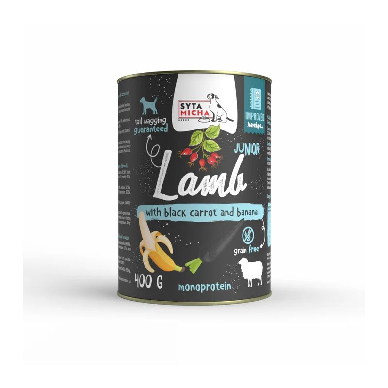 Syta Micha puppy lamb with black carrot and banana 400g – wet food for puppies