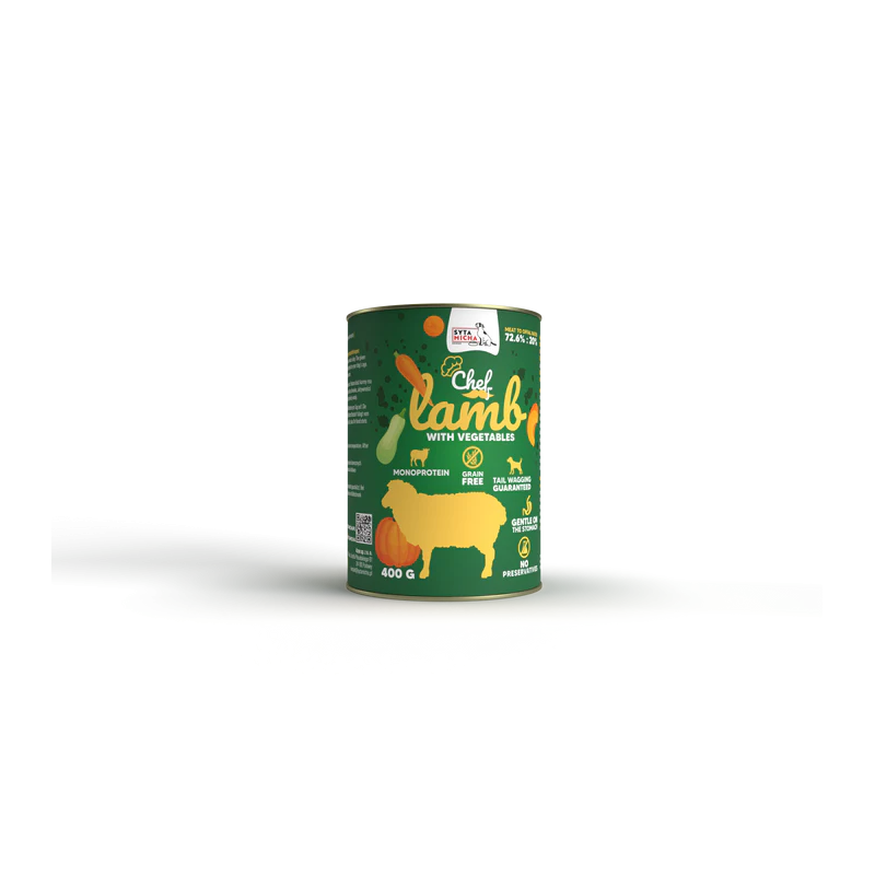 Syta Micha mokra karma dla psa Jagnięcina z warzywami 400 g

Syta Micha Jagnięcina z warzywami to pe